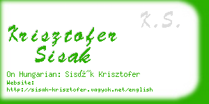 krisztofer sisak business card